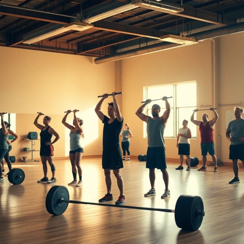 Diverse group of Houston gym members training together on the Ashford Group open floor