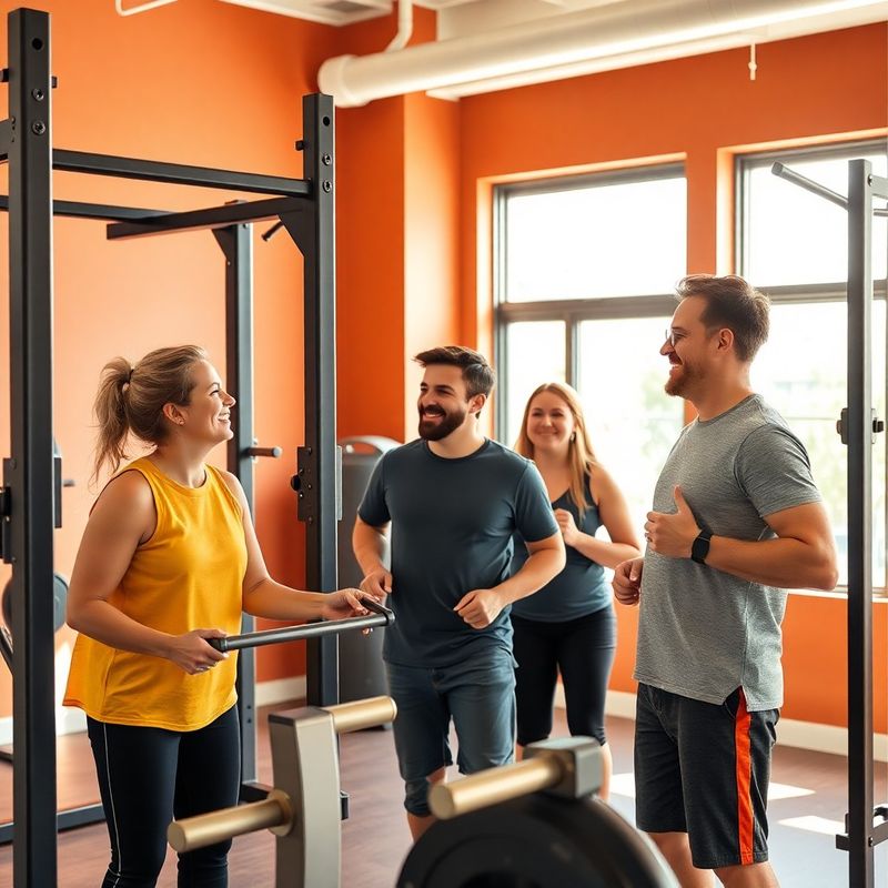Members laughing and encouraging each other near the free-weight racks at Ashford Group
